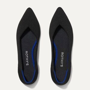 NEW Rothy’s “The Point” Flats in Black Women’s Size 6